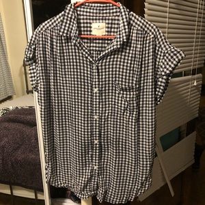 Gingham Button Up Blouse